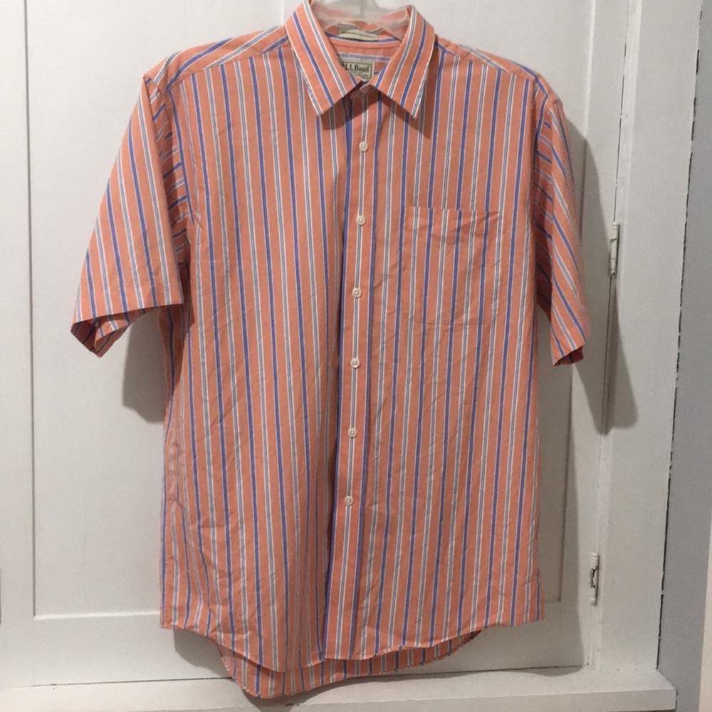 Vintage LL Bean Striped Button Down Shirt Retro